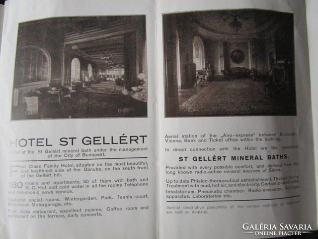 GELLÉRT SZÁLLODA prospektus ,reklám , árjegyzék 3 db 1925