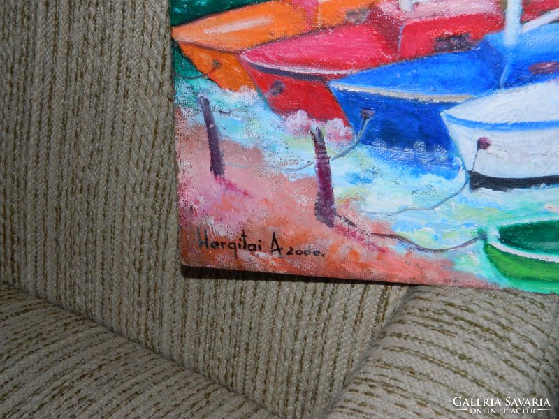 Hargitay painting: sailboats