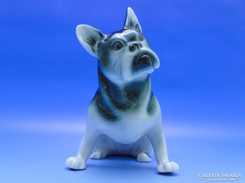 0A605 Royal Dux porcelán bulldog kutya figura