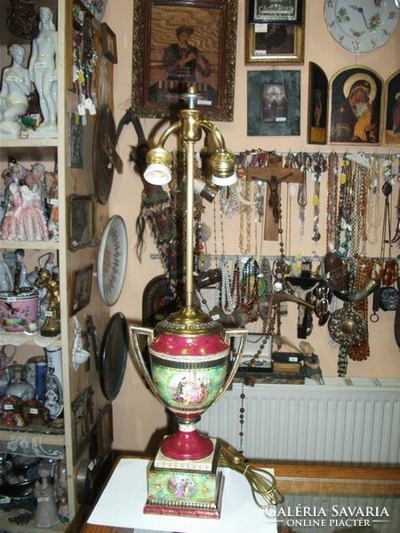 Csehszlovák porcelán asztali lámpa