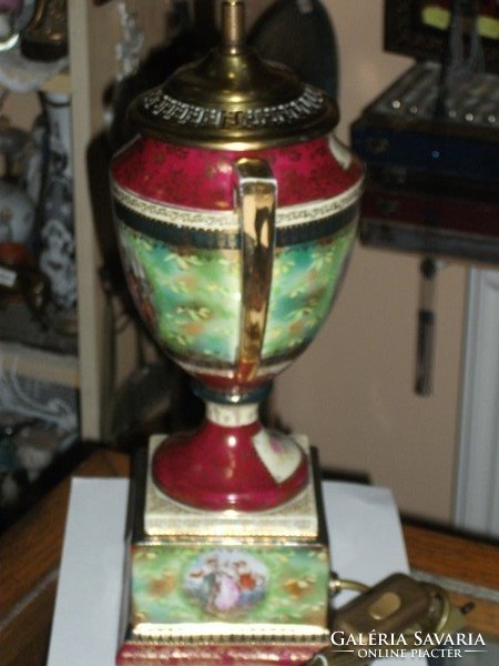 Csehszlovák porcelán asztali lámpa