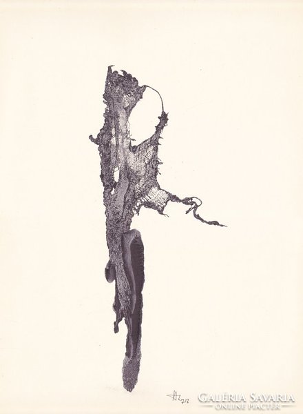 Early unique graphics of the sculptor László Horváth (1951-).