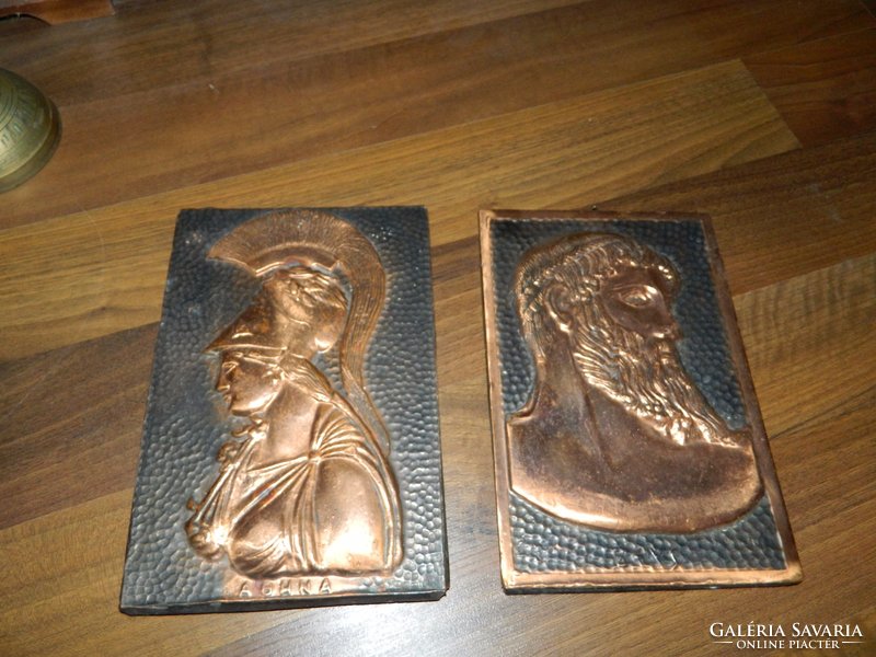 Antique copper wall craft relief for couple - gods on the wall