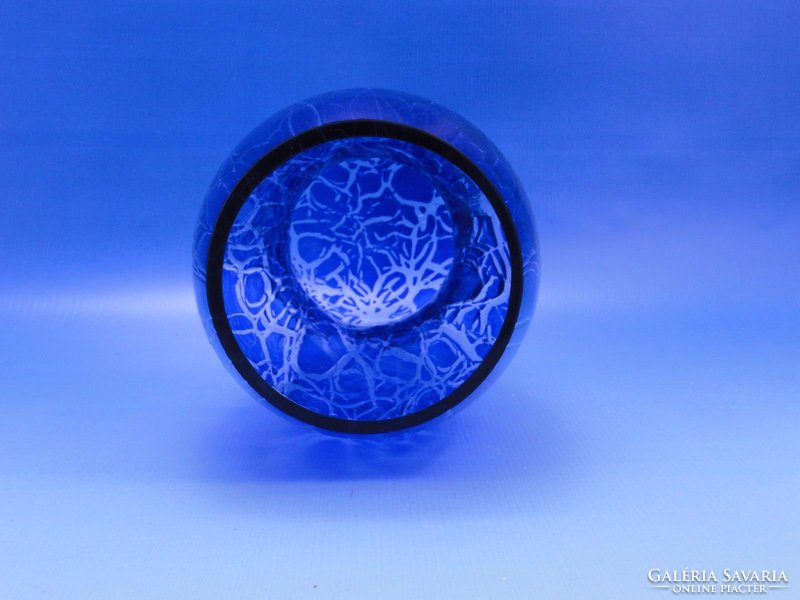 0B940 Régi kék színezett fújtüveg váza