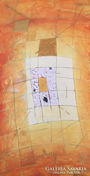 Absztrakt: Orange mosaic - eredeti,modern festmény