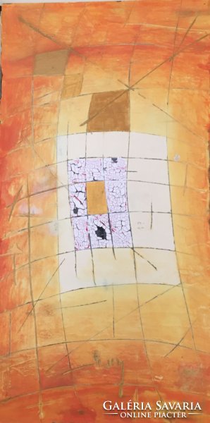 Absztrakt: Orange mosaic - eredeti,modern festmény
