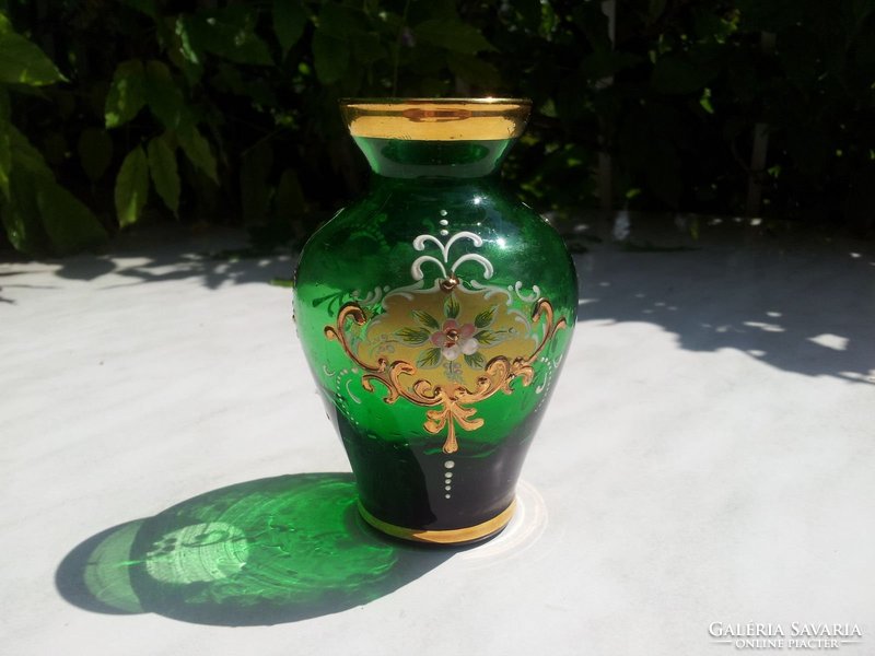 Bohemia green vase, 11 cm
