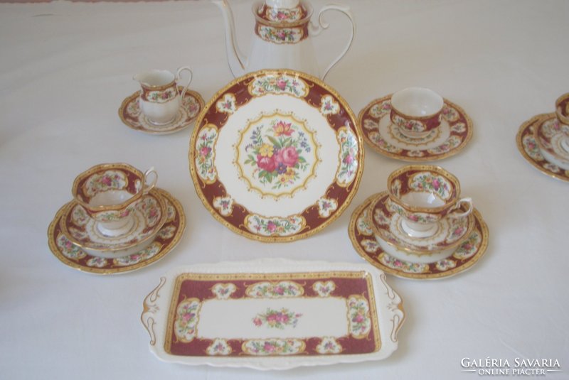 Kuriózum! Royal Albert  étkészlet Lady Hamilton Angol teás/sütis 12 személyes +6 személyes étkészlet