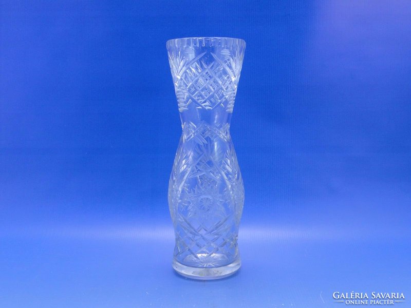 0C096 Régi csiszolt üveg kristály váza