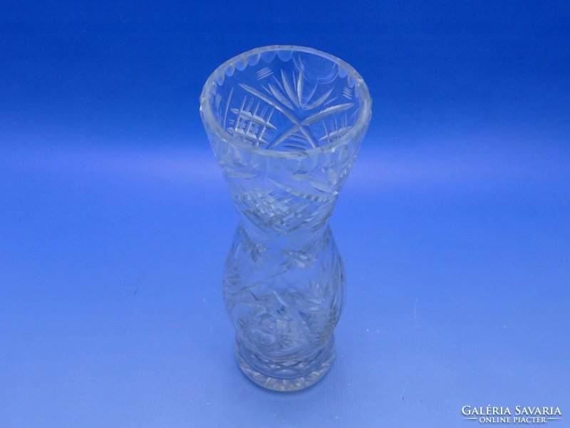 0C096 Régi csiszolt üveg kristály váza