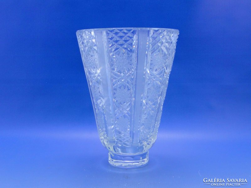 0C098 Régi csiszolt üveg kristály váza