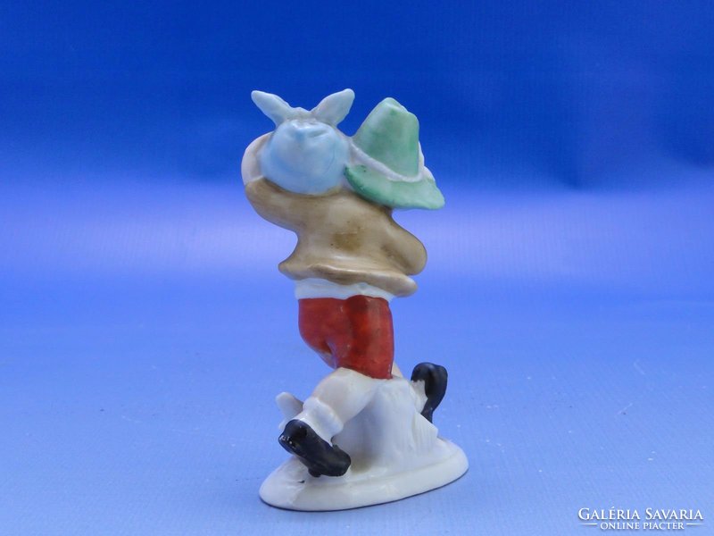 0C449 Régi német porcelán fiú figura libával