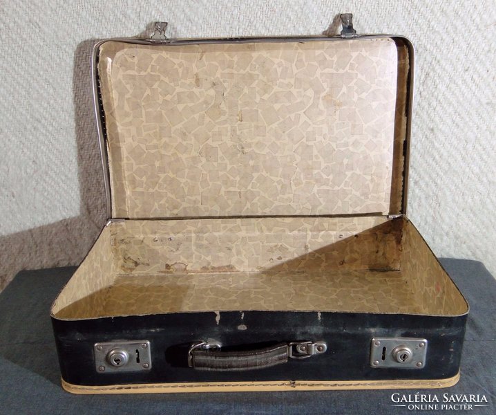 0C257 Retro csehszlovák utazó táska bőrönd koffer