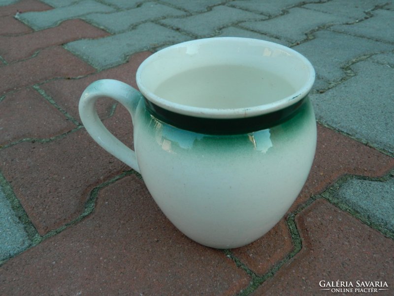 Antique granite sour cream jug