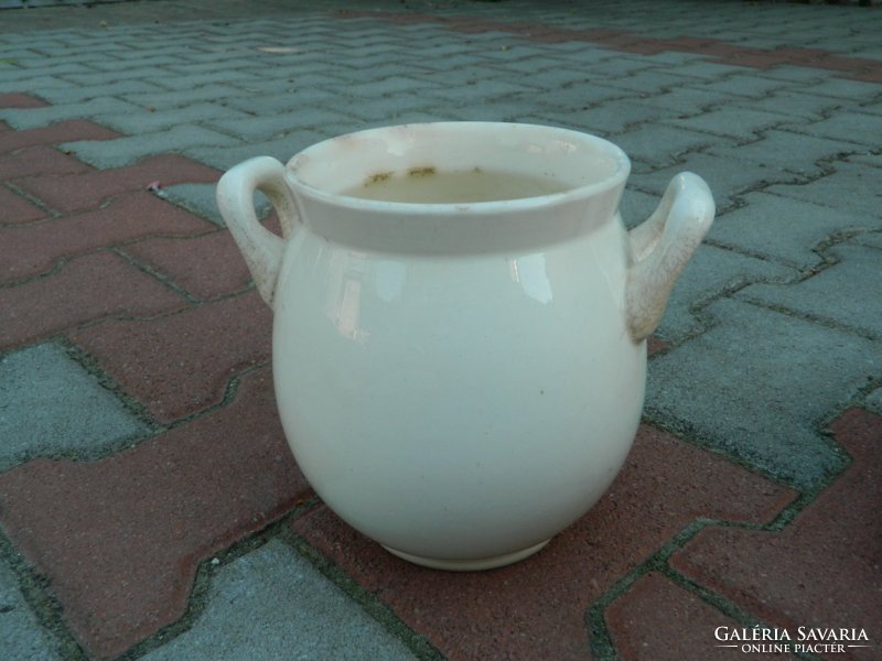 Antique granite sour cream jug
