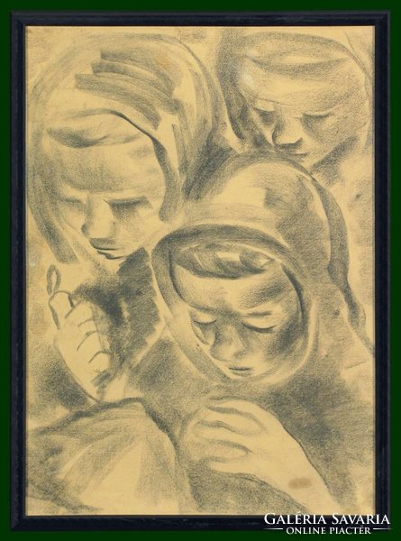 Magyar művész, 1940 körül : Lányok