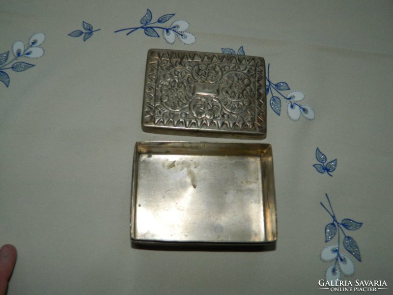 Antique handcrafted silver-plated copper box
