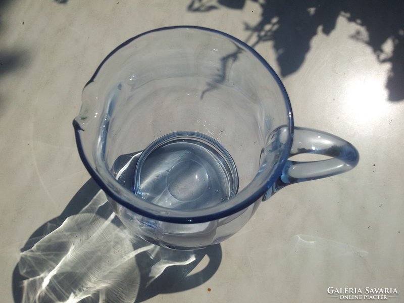 Blue blown glass jug