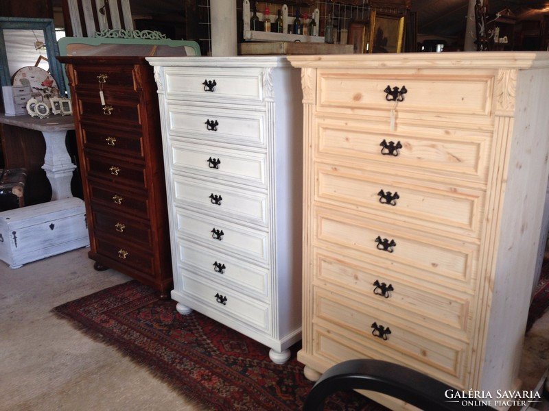 Antique furniture, antique and polished chest of drawers, chest of drawers.
