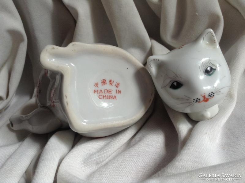 Integető cica teáskanna Maneki neko Kínai porcelán