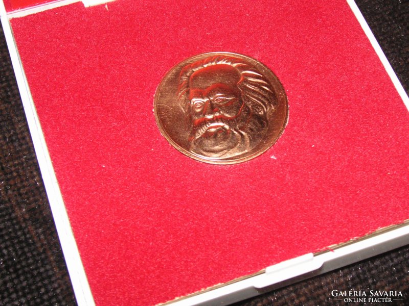 Károly Marx ndk memorial medal, gold-plated