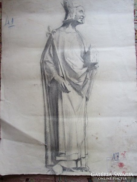 SZENT LAJOS rajz múzeum pecsét faragott keret 1838