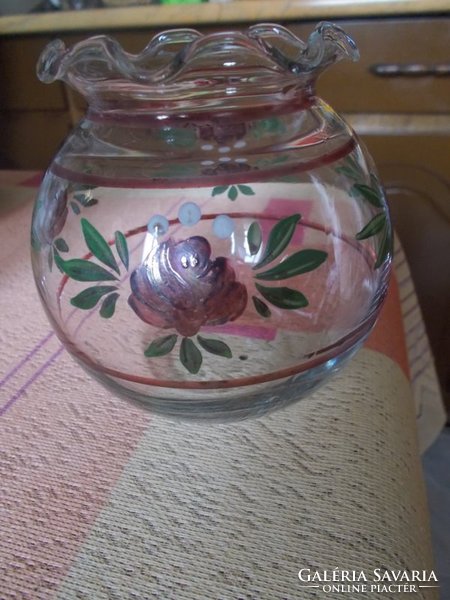 Üveg váza,-kézifestésű 2 db