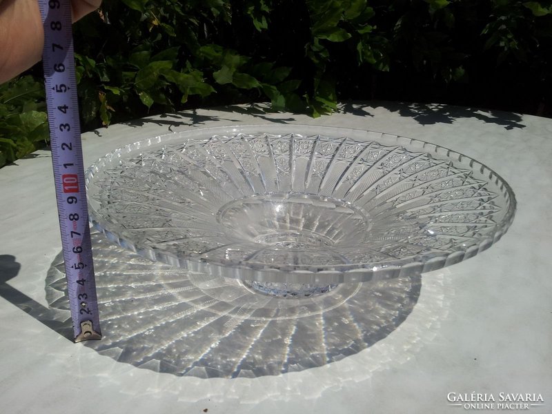 Antique bohemian lead crystal serving plate