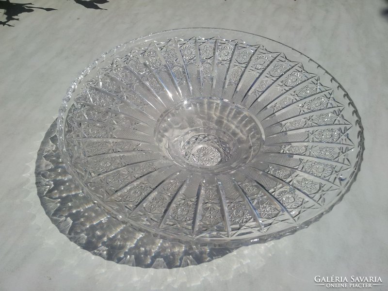 Antique bohemian lead crystal serving plate