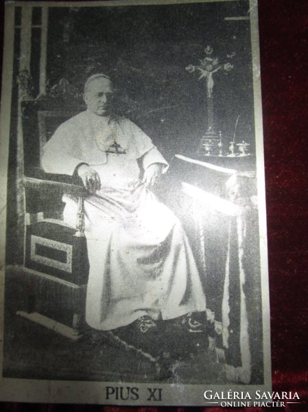 XI. PIUS PÁPA ezüst fotó fém lemezen VATIKÁN 1932