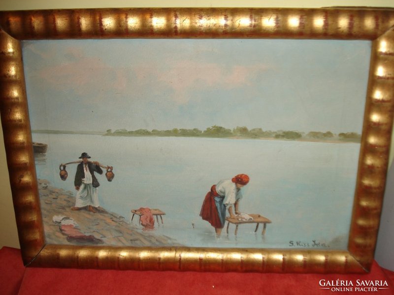 S.Kiss Ida olaj vászon festmény szép keretben