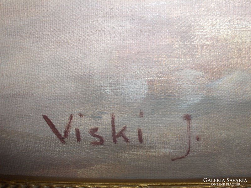 Viski János : Útra készen c. festmény