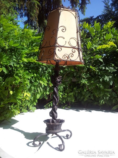 Antique wrought iron table lamp