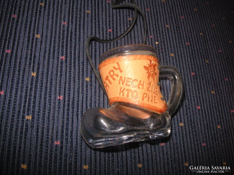 High Tatras souvenir, glass boots small glass approx. 3 c l.