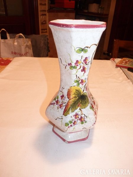 Nagy leárazások nálam! Olasz majolika váza,jelzett, számozott, ceramic vase, signed (70)