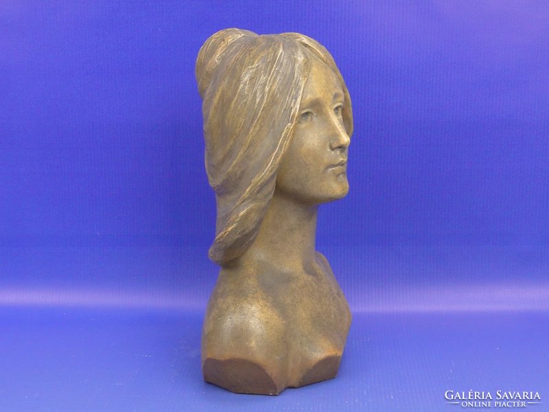 0A846 Antik osztrák szecessziós terrakotta női fej