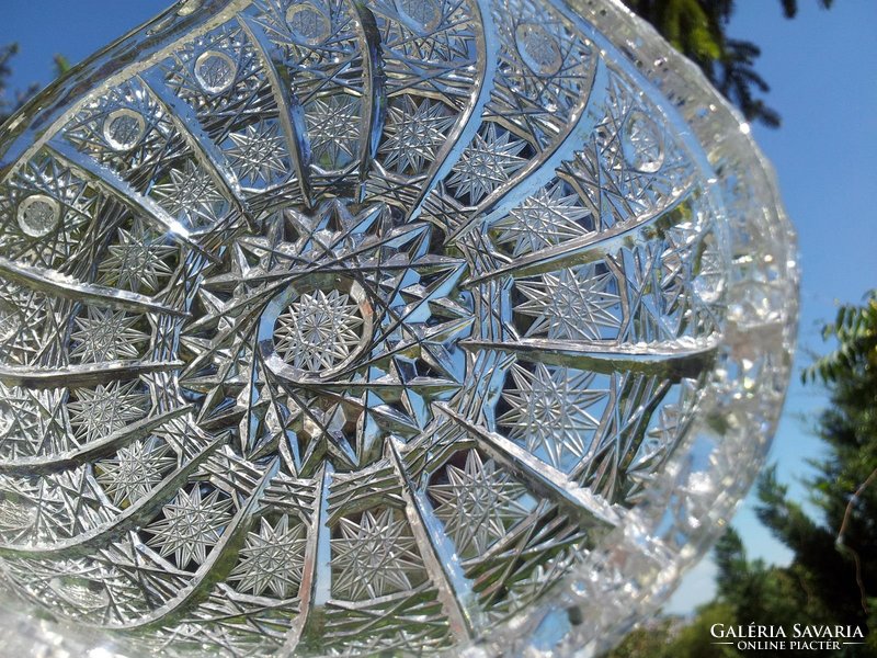 Antique bohemian lead crystal basket