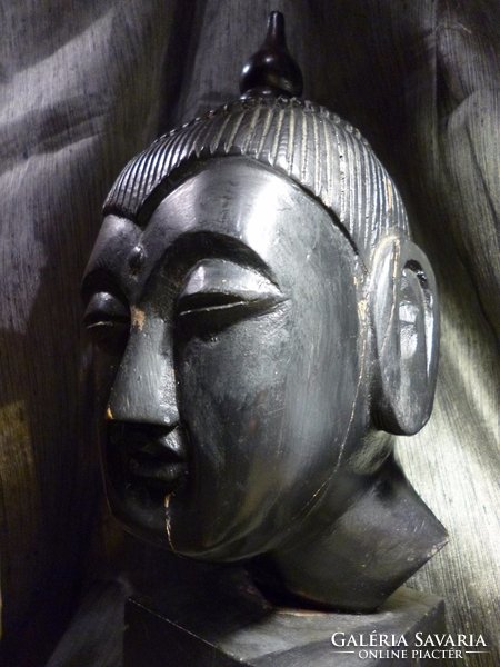 Régi egzóta fa Buddha szobor 38 cm