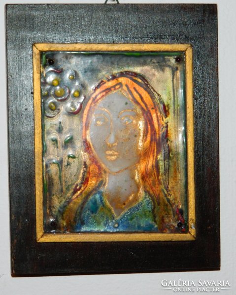 Fire enamel - portrait of a girl