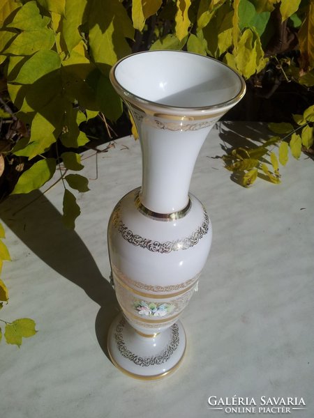 Bohemia milk glass vase