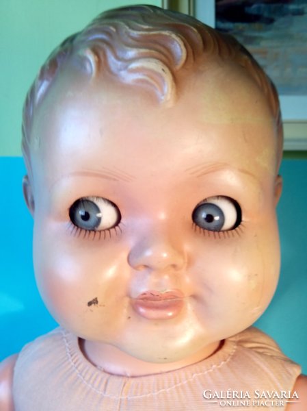 Antique doll with side-facing glass eyes 55 cm