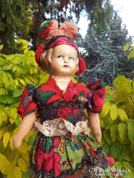 Mathyó doll with an antique papier-mâché head