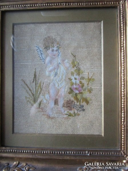 Art Nouveau pin tapestry cupid angel blonder frame