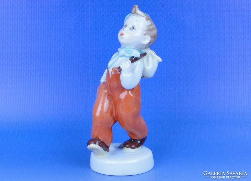 0D228 Jelzett Royal Dux porcelán kisfiú figura