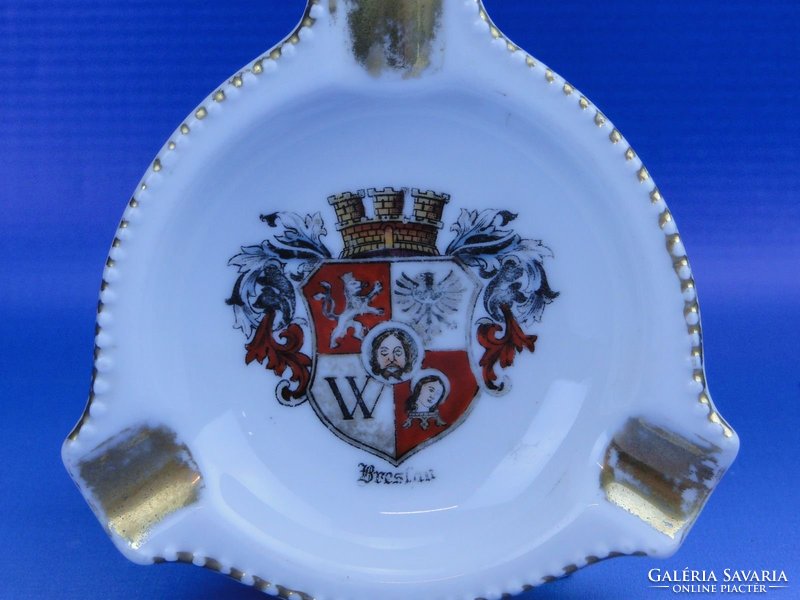 0D695 Régi német porcelán hamutál BRESLAU