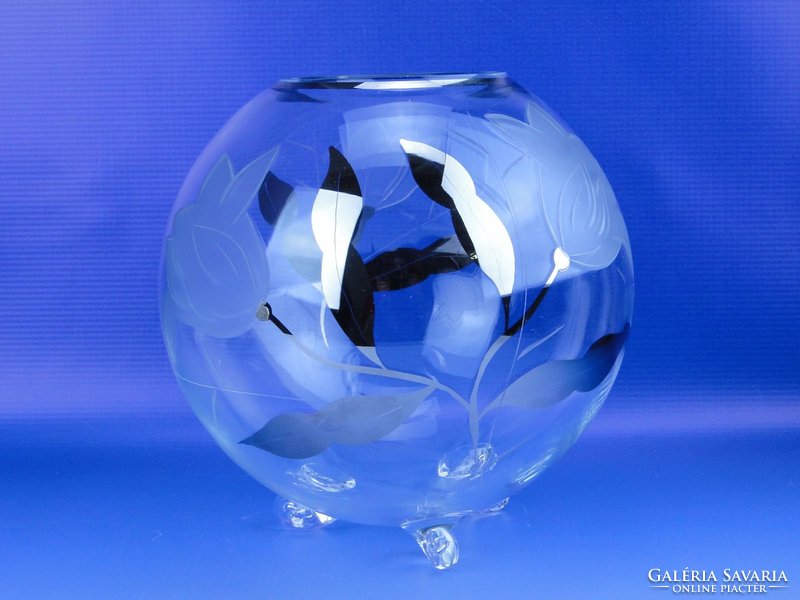 0D439 Különleges hibátlan üveg váza gömbváza