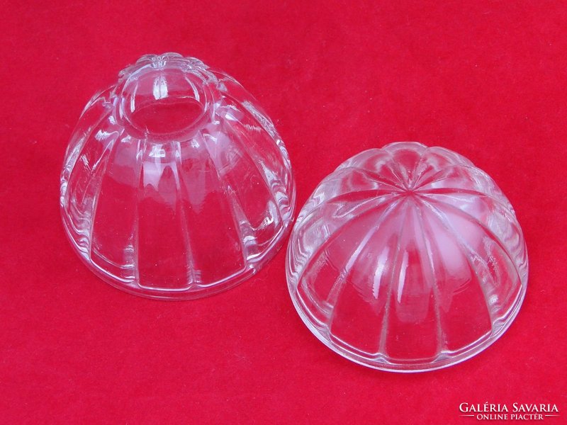 0D610 Régi tojás alakú üveg bonbonier
