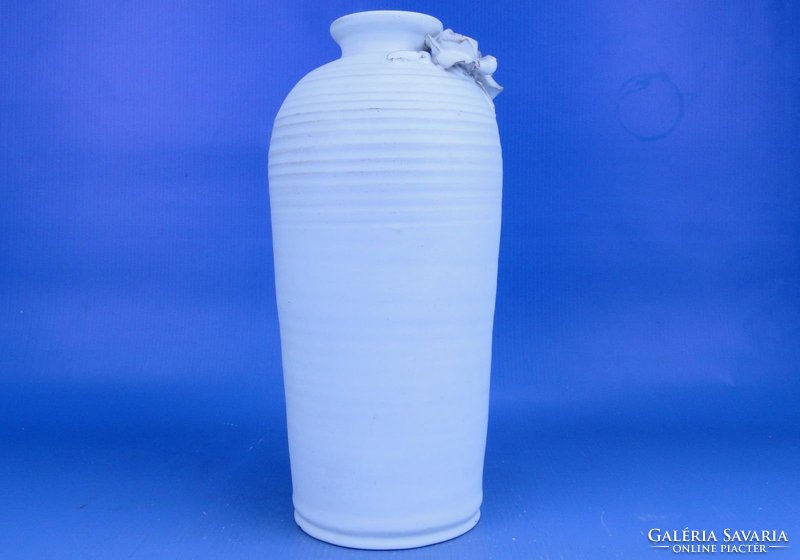 0D722 Retro fehér kerámia váza
