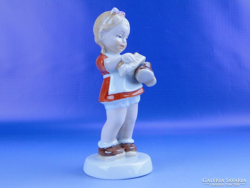 0D834 Jelzett Royal Dux porcelán kislány figura