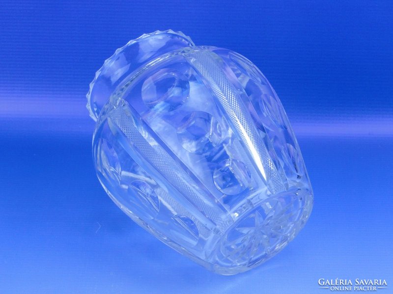 0D843 Régi vastagfalú csiszoltüveg váza